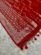 ✨ Banarasi Jacquard Gap Buti HO Silk 3-Piece Unstitched Dress Material MSS17