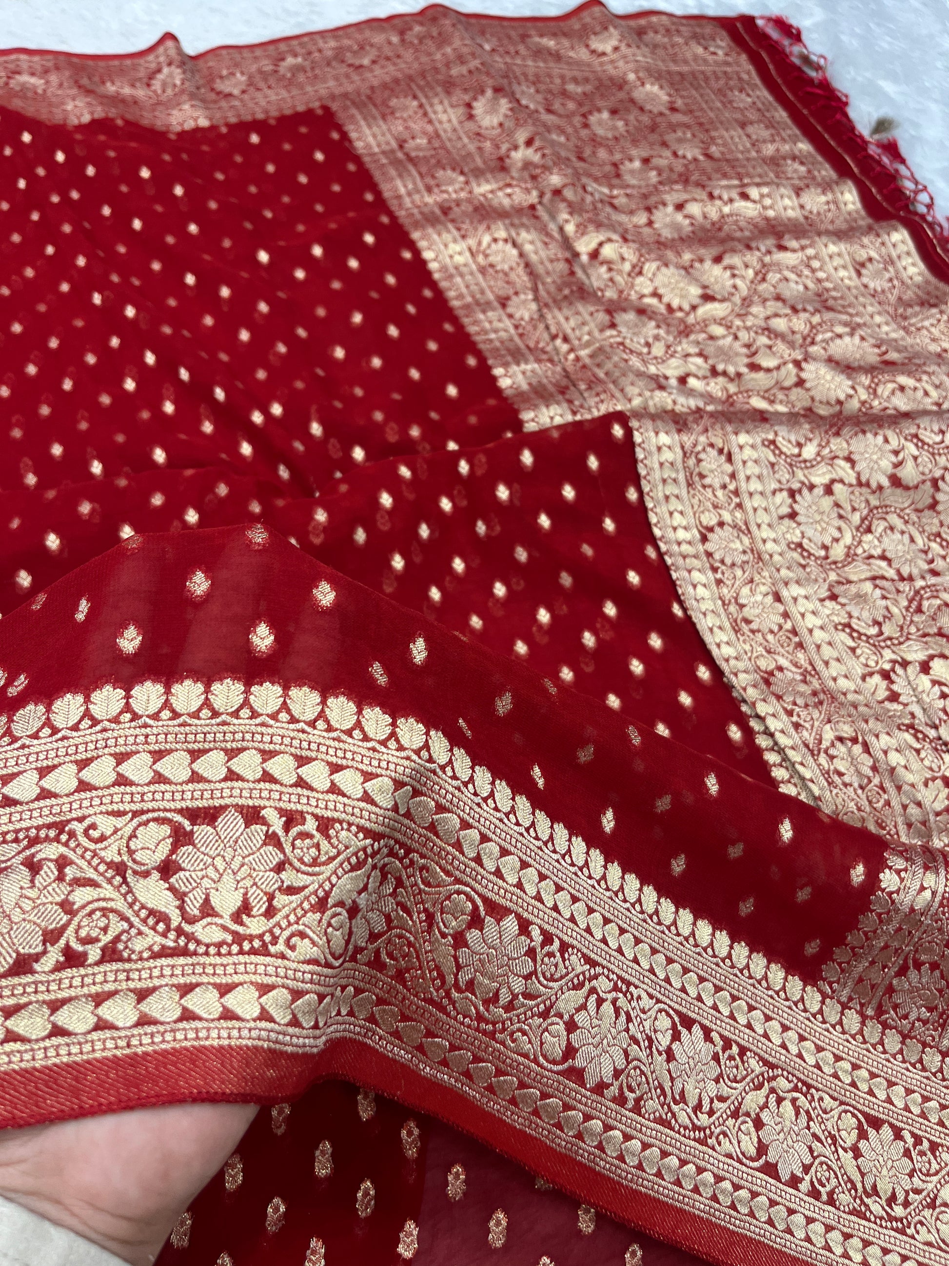 Banarsi Pure Natural Georgette Traditional Patti Buti  Design VSG05