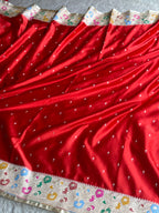 Red Cream Contrast Paithani Mashru Kataan Silk Saree – MKS654