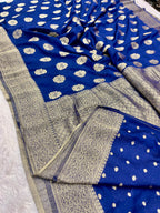 Chinon Silk Royal Buta   Design Navy blue  Saree CN08