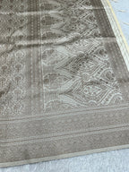 Cream Banarasi Dupion Silk Saree with Embossed Antique Zari Weaving & Rich Antique Zari Pallu | STF80