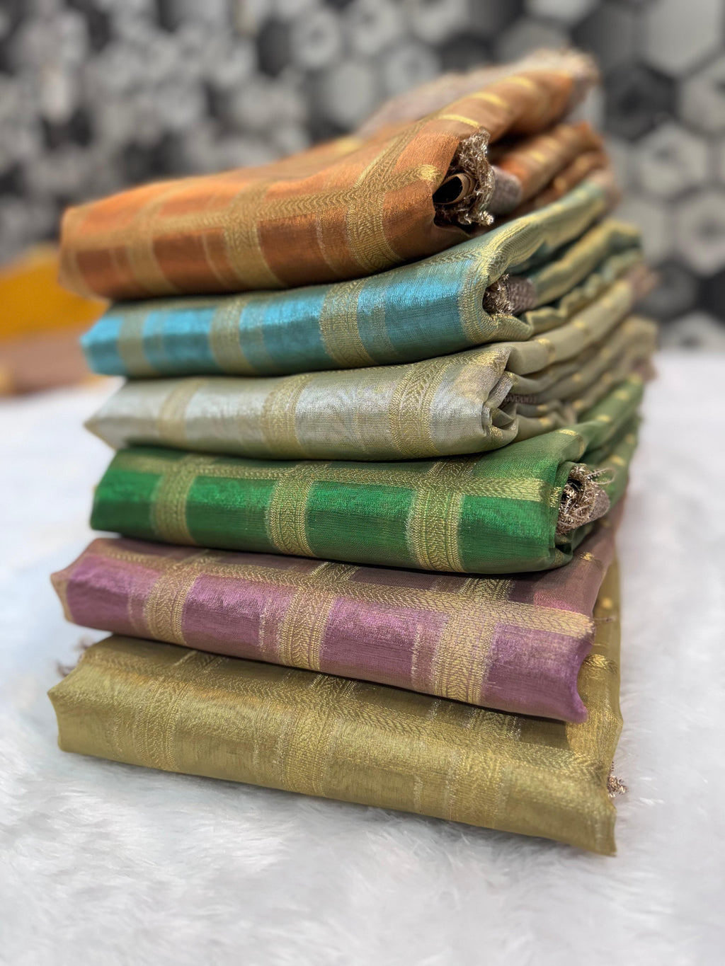 Maharani Tissue silk banarsi Patch Work Saree TSN01