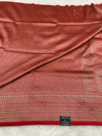 Red Banarasi Dupion Silk Saree with Embossed Antique Zari Weaving & Rich Antique Zari Pallu | STF95