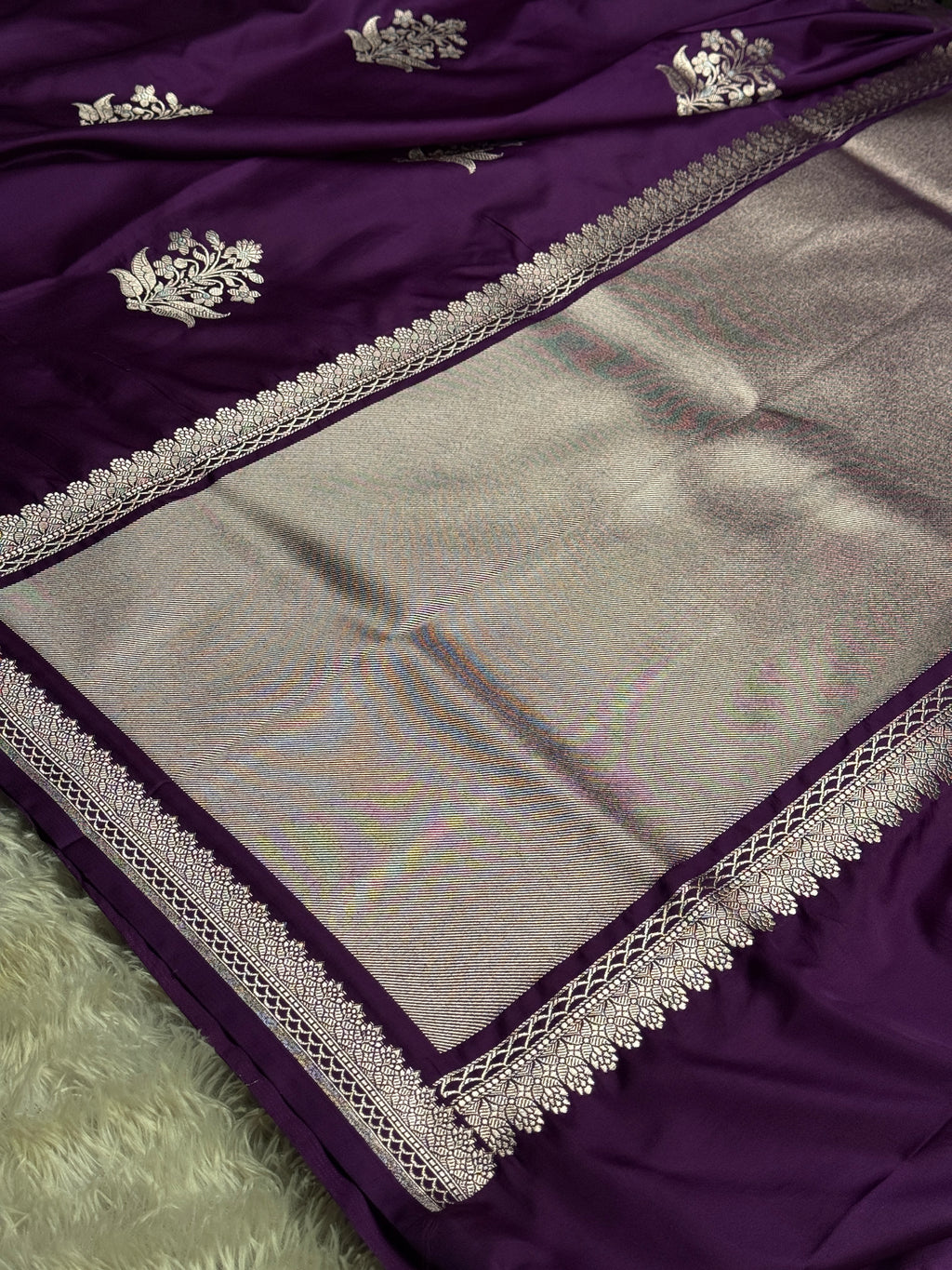 ✨ Magenta Mashru Kataan Silk Saree — MKS335