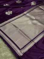 ✨ Magenta Mashru Kataan Silk Saree — MKS335