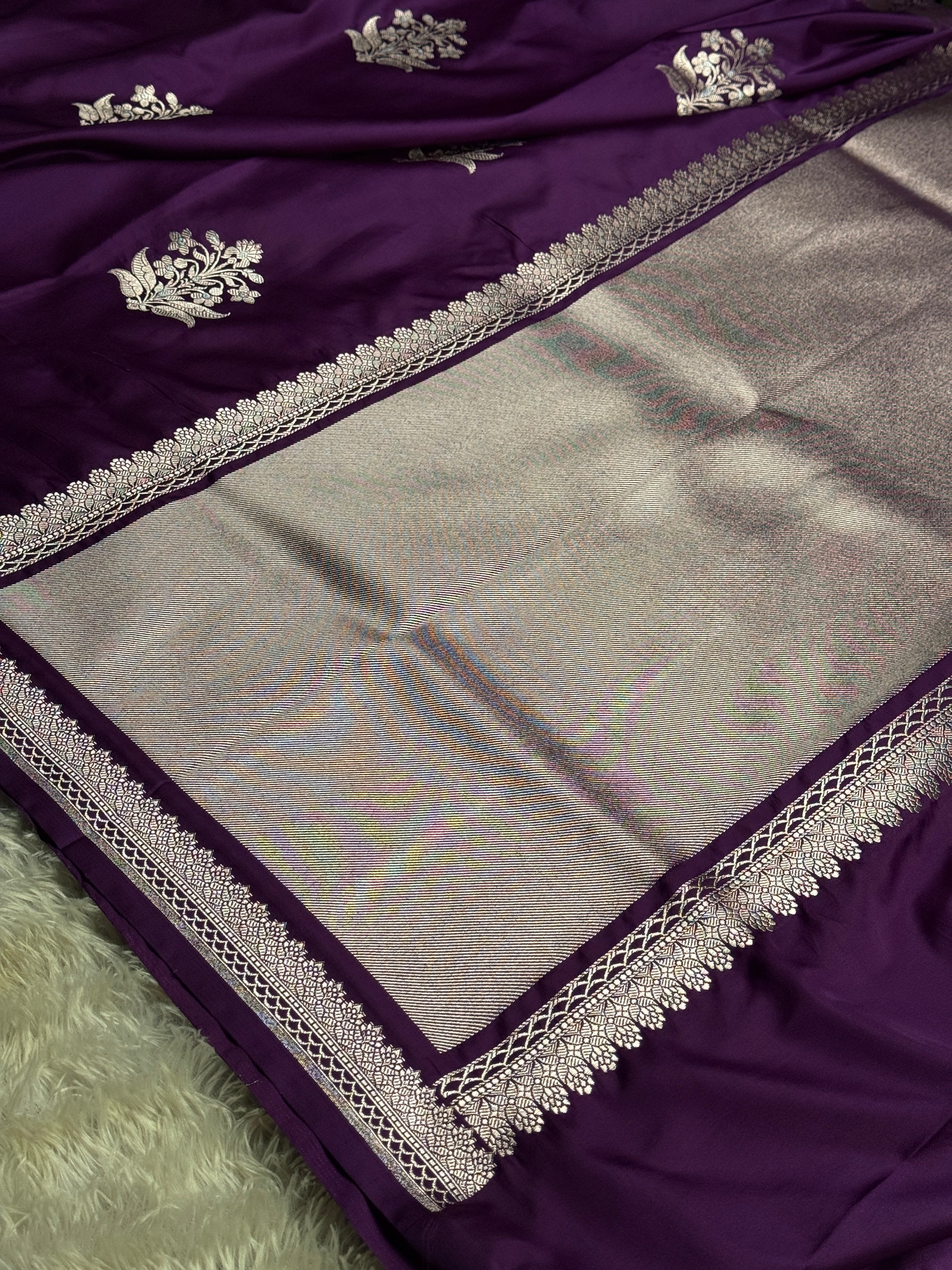 ✨ Magenta Mashru Kataan Silk Saree — MKS335