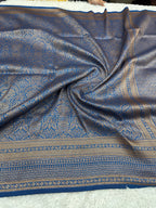 Light Blue Banarasi Dupion Silk Saree with Embossed Antique Zari Weaving & Rich Antique Zari Pallu | STF69
