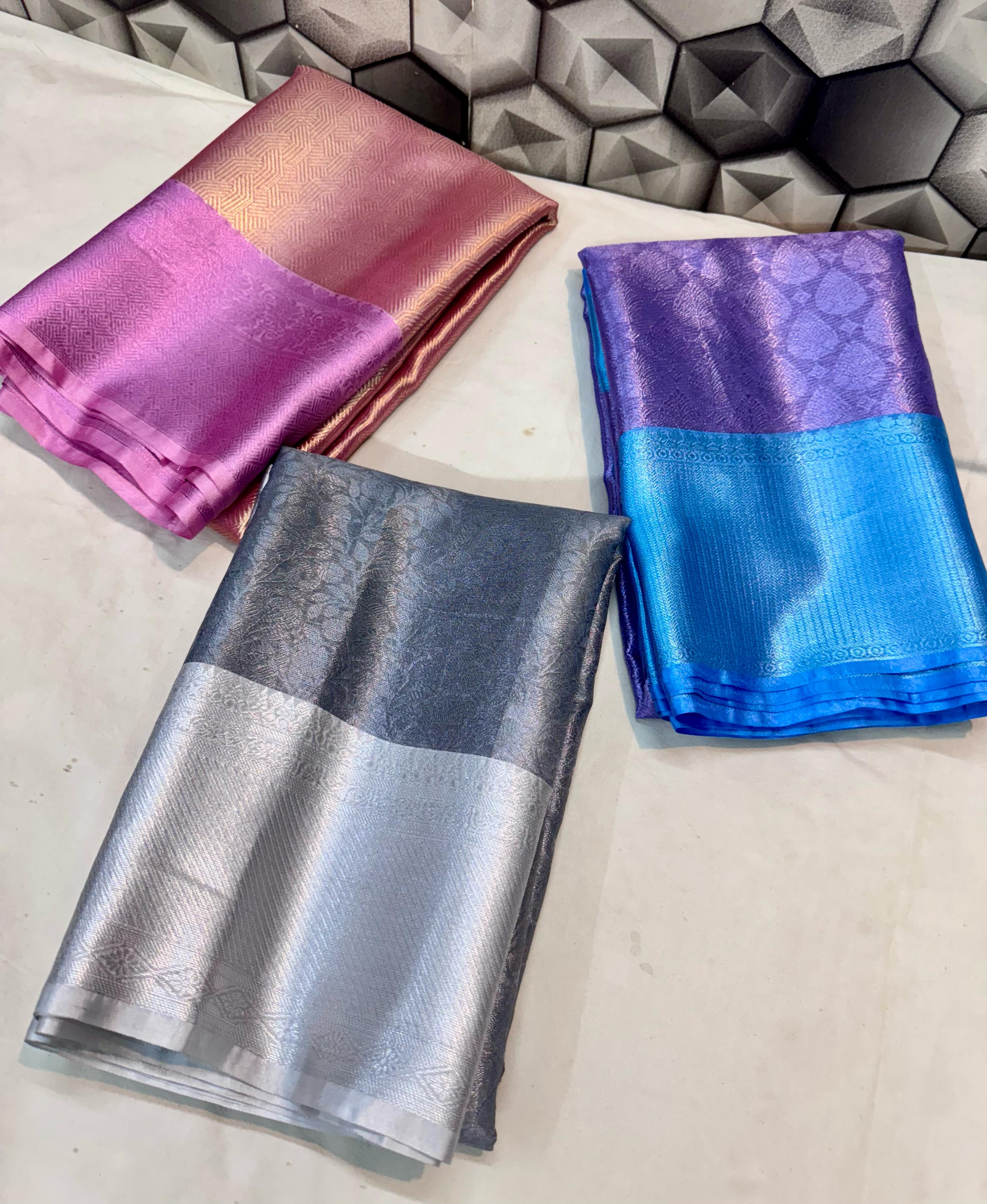 Contrast kanchi Silk Tissue Saree TS123