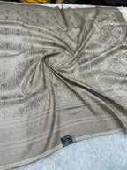 Cream Banarasi Dupion Silk Saree with Embossed Antique Zari Weaving & Rich Antique Zari Pallu | STF80