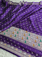 Purple Mashru Kataan Silk Saree With Meenakari Woven Design – MKS645