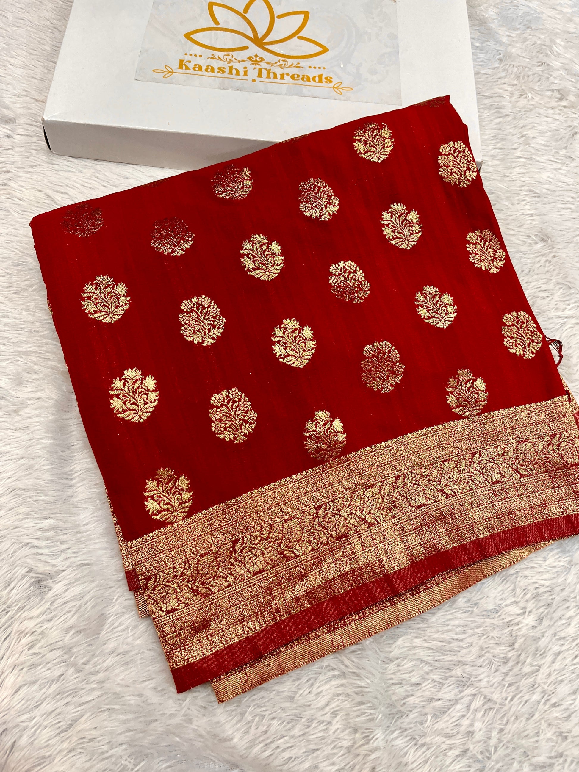 Raw Silk Zari Butaa Maroon color  Saree RS004