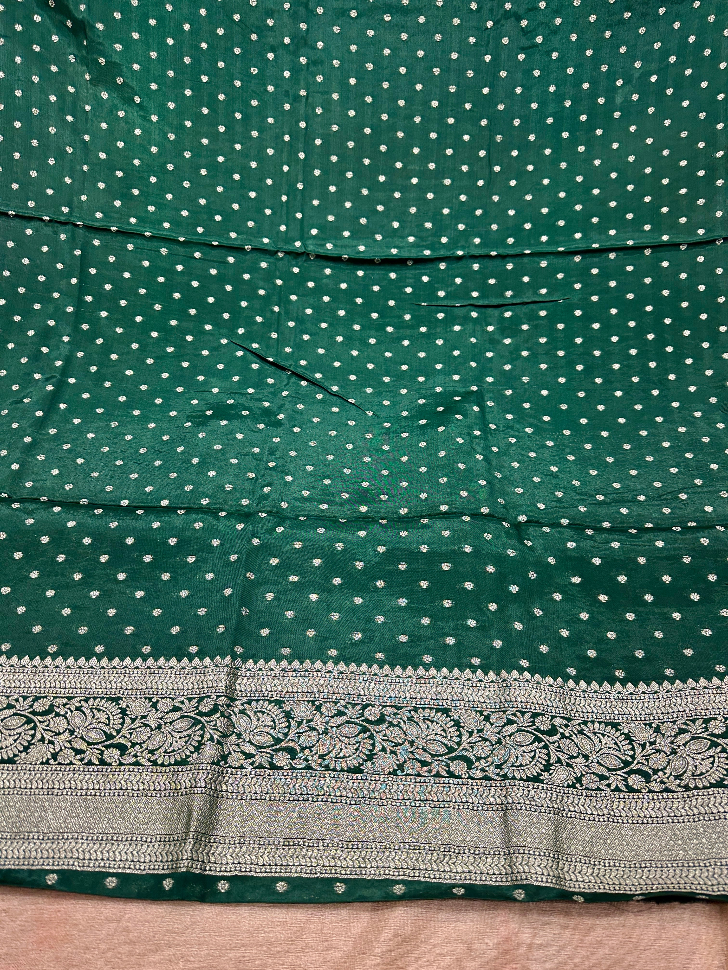 ✨ Banarasi Jacquard Gap Buti HO Silk 3-Piece Unstitched Dress Material MSS22