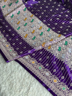 Purple Mashru Kataan Silk Saree With Meenakari Woven Design – MKS645