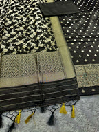 ✨ Banarasi Jacquard HO Silk 3-Piece Unstitched Dress Material MSS13
