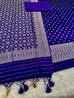 ✨ Banarasi Jacquard Gap Buti HO Silk 3-Piece Unstitched Dress Material MSS17
