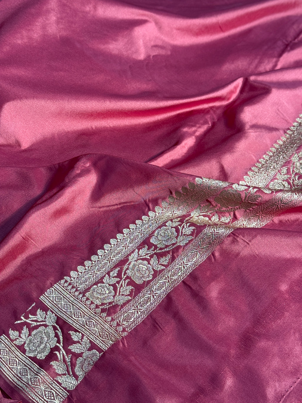 Rose Design Mashru kataan Saree Ms17