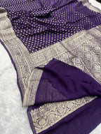 Banarsi Pure Natural Georgette Four flower Buti Design VSG02