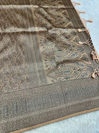 STF53 – Royal Pitch Dupion Saree with All-Over Floral Woven Designs