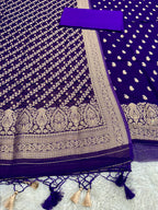 Banarasi Jacquard Zari Georgette Suit Dress – 3 Pc Set MSS23