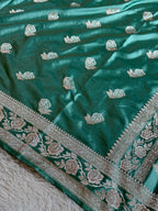 Mashru kataan Silk Saree in Rose Buta Design MKS010
