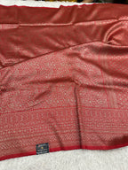 Red  Banarasi Dupion Silk Saree with Embossed Antique Zari Weaving & Rich Antique Zari Pallu | STF91