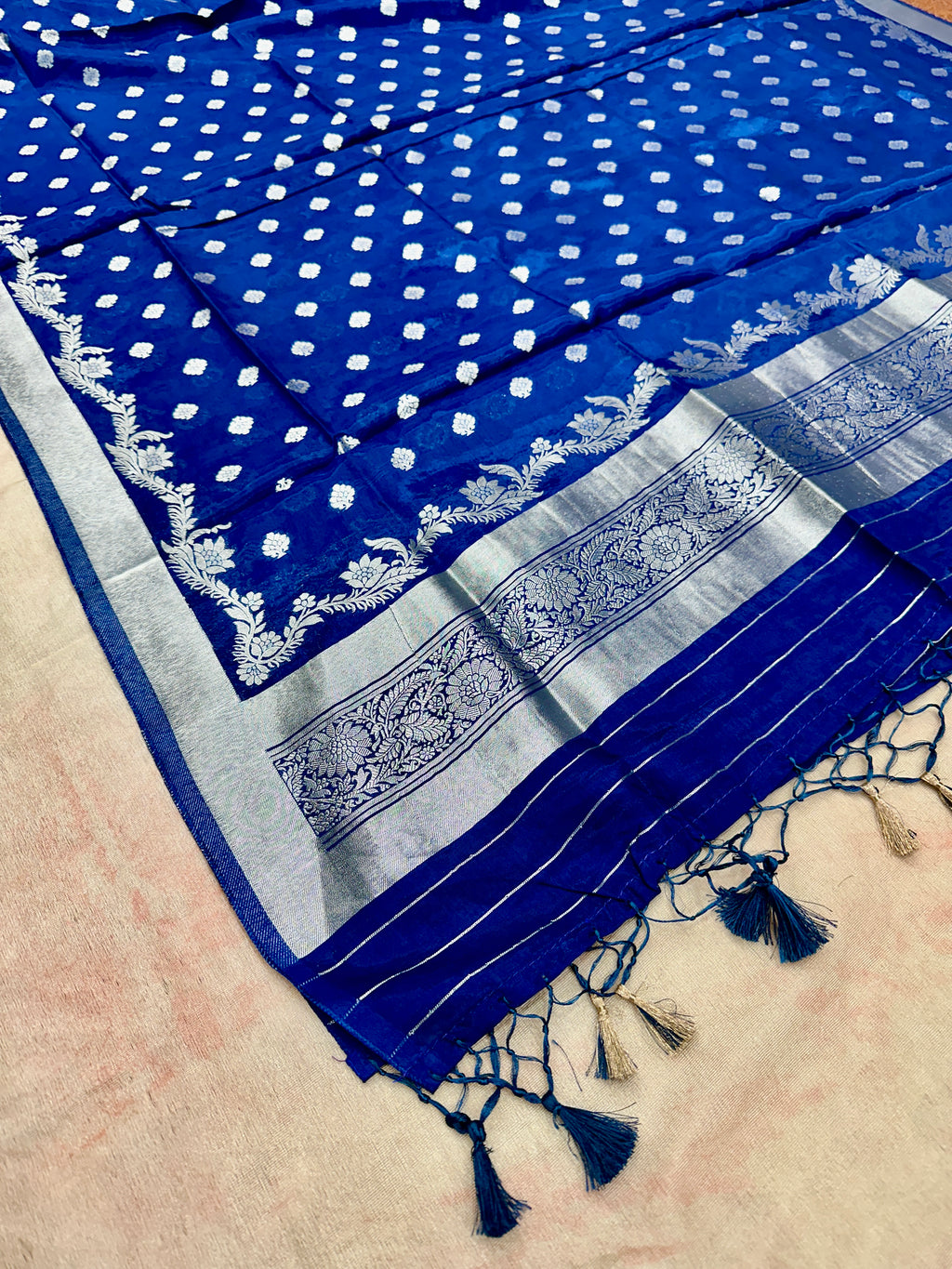 ✨ Banarasi Jacquard Gap Buti HO Silk 3-Piece Unstitched Dress Material MSS20