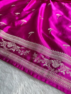 Rani Banarasi Mashru Kataan Silk Saree with All-Over Jaal Weave & Rupa-Sona Zari MKS133
