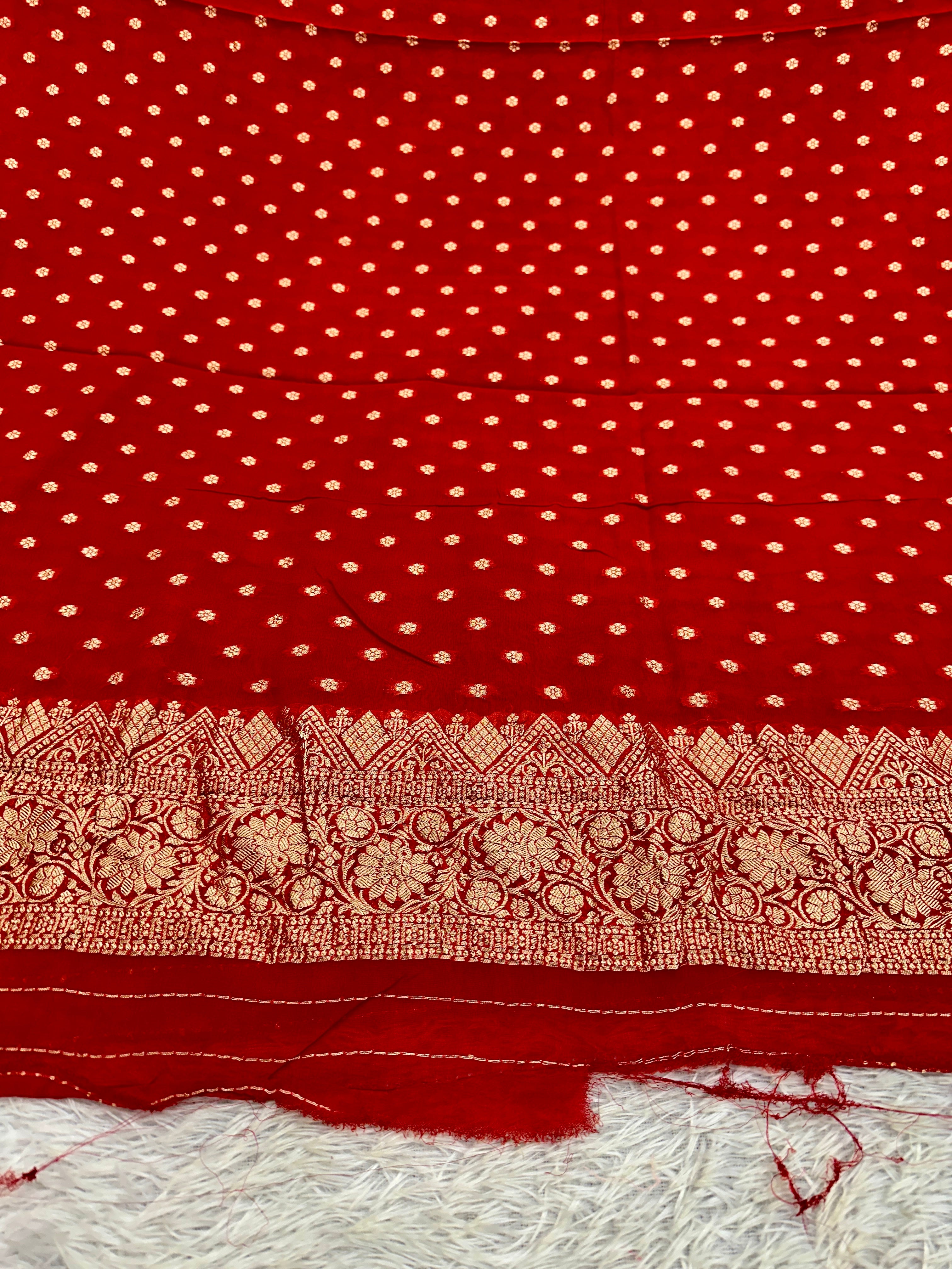 Banarasi Jacquard Zari Georgette Suit Dress – 3 Pc Set MSS25