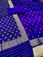 ✨ Banarasi Jacquard Gap Buti HO Silk 3-Piece Unstitched Dress Material MSS21