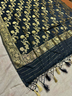✨ Banarasi Jacquard Gap Buti HO Silk 3-Piece Unstitched Dress Material MSS26