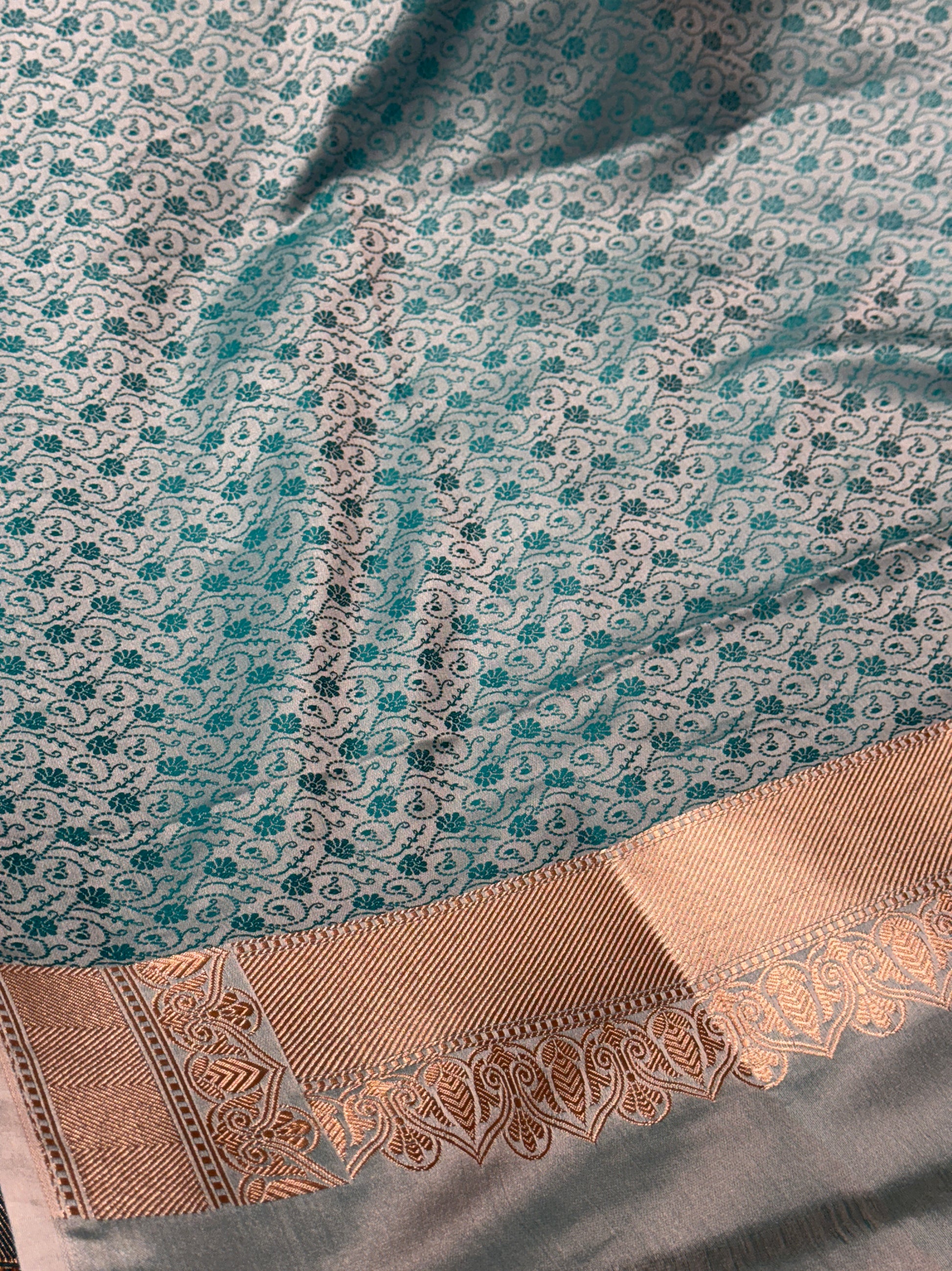 Leaf Design Mashru kataan Silk Saree Ms24