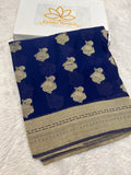 Chinon Silk Karry  Buta  Design Navy color  Saree CN08