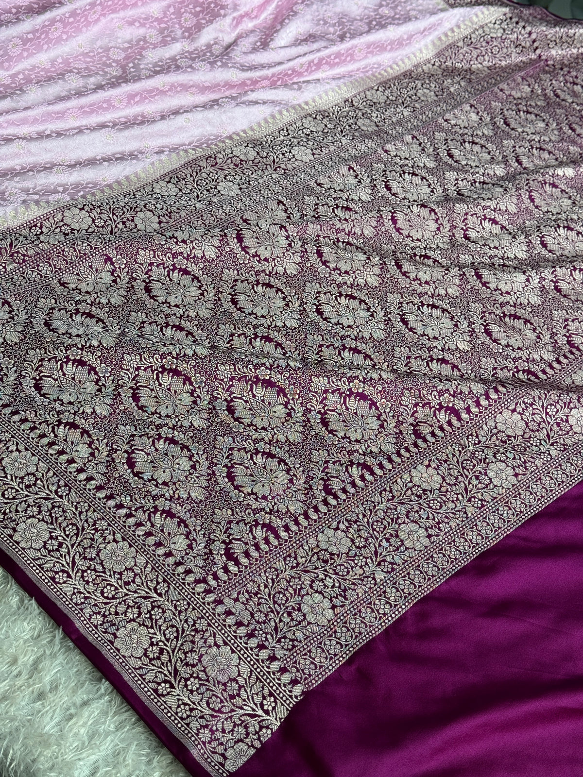 MKS801 — Mashru Kataan Silk Tanchoi Meenakari Saree
