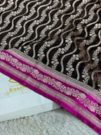 Coffee Brown & Dark Pink Mashru Kataan Silk Saree MKS361