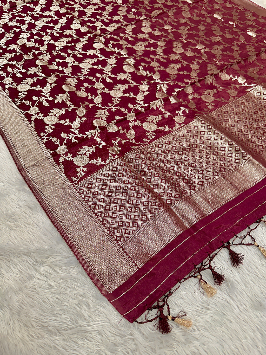 ✨ Banarasi Jacquard HO Silk 3-Piece Unstitched Dress Material MSS13