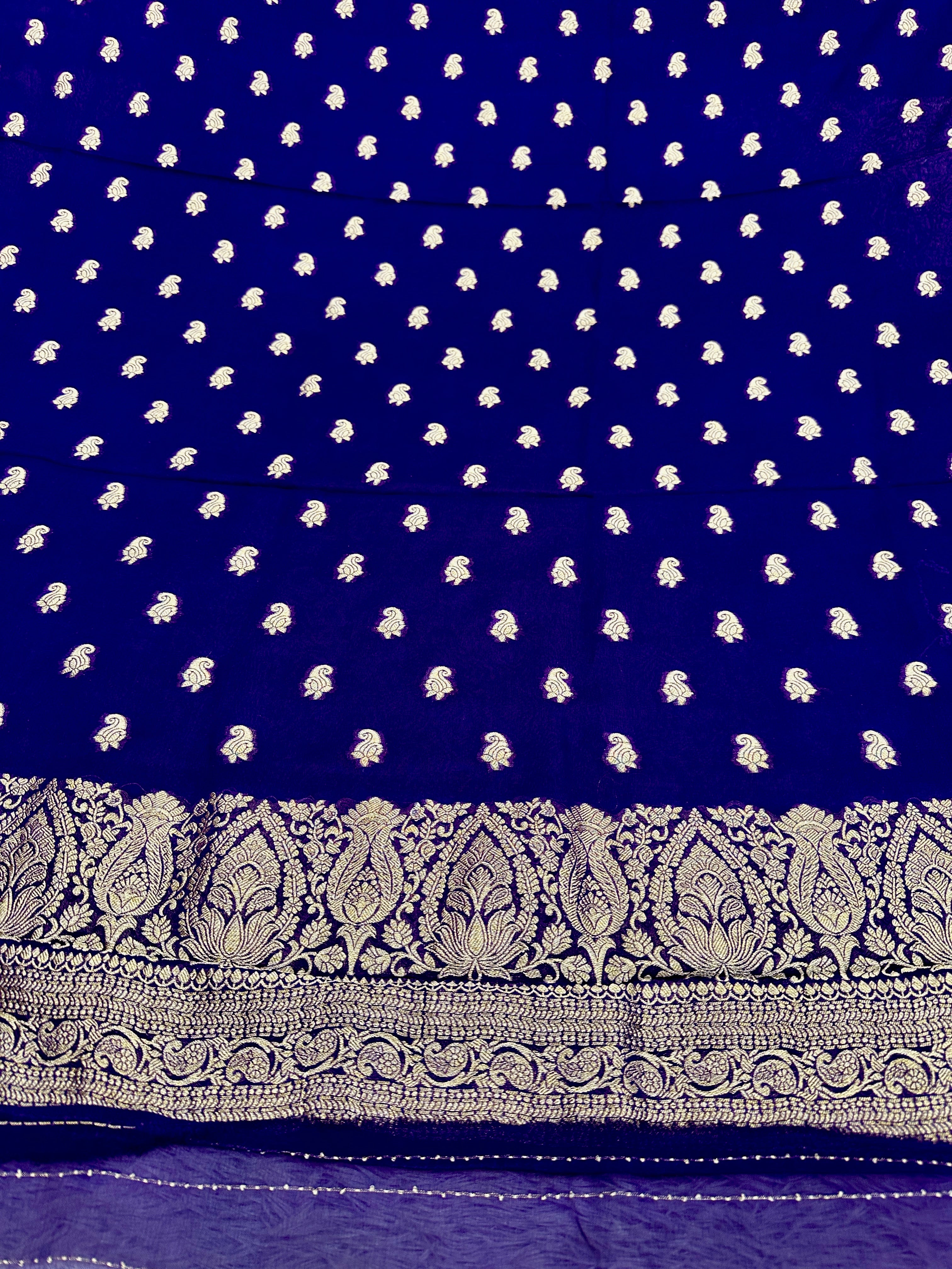 Banarasi Jacquard Zari Georgette Suit Dress – 3 Pc Set MSS23