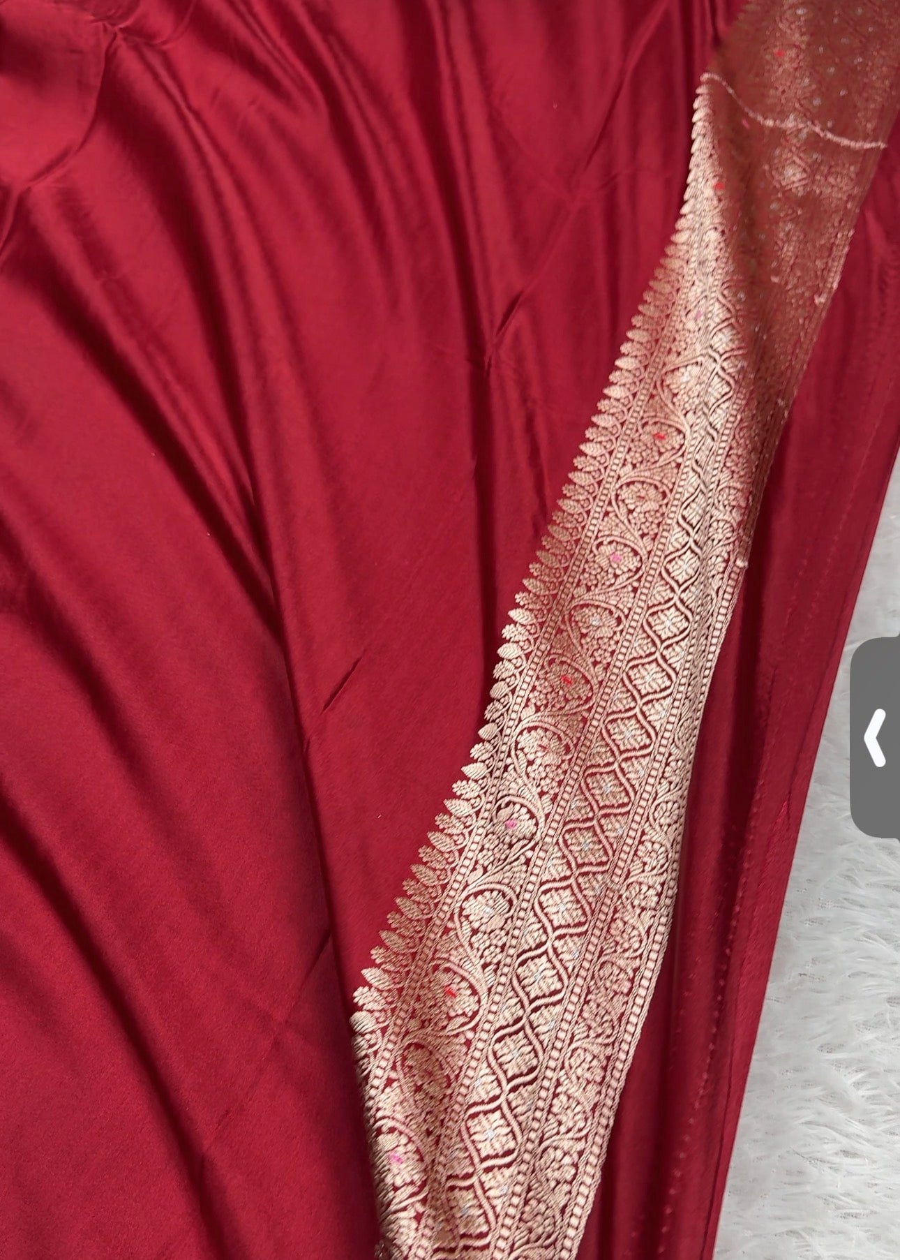 Elegant Maroon Mashru Kataan Silk Banarasi Saree with Traditional Zari Jaal Pattern | Kaashi Threads MKS403
