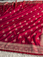 Magenta Pink Dual-Shade Mashru Kataan Silk Saree with Buta Weaving & Rich Zari Pallu | MKS814