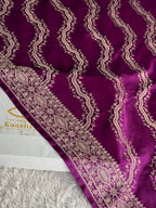 Magenta Mashru Kataan Silk Saree with Aadha Woven Design & Rich Zari Pallu | MKS513