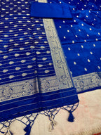 ✨ Banarasi Jacquard Gap Buti HO Silk 3-Piece Unstitched Dress Material MSS21