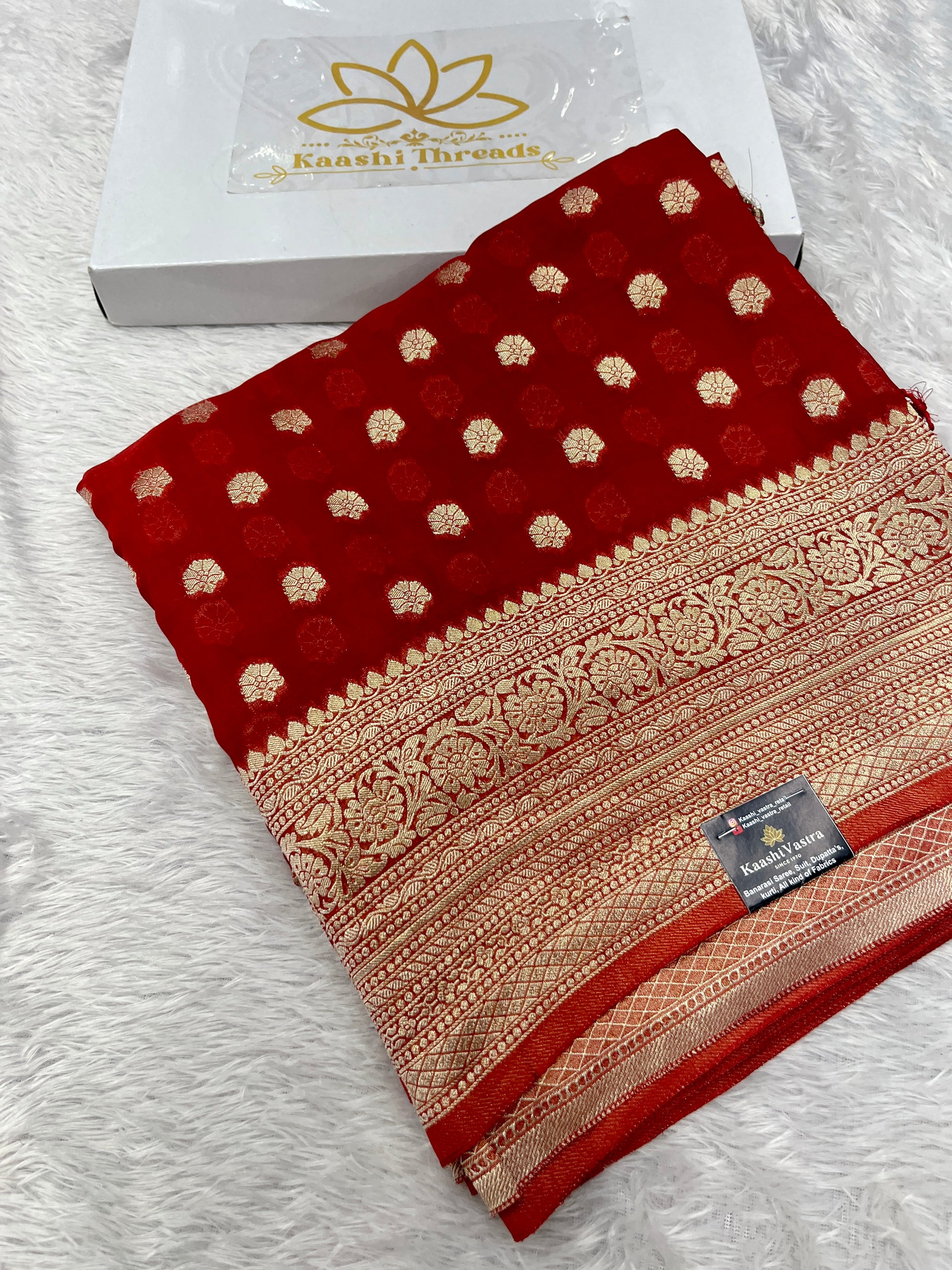 Banarsi Pure Natural Georgette Little flower Buti  Design VSG07