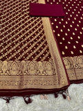 Banarasi Jacquard Zari Georgette Suit Dress – 3 Pc Set MSS23