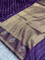 Semi Crepe Georgette Saree with All Over Buta Woven Design & Rich Zari Pallu | SS52