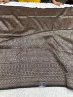 Black Banarasi Dupion Silk Saree with Embossed Antique Zari Weaving & Rich Antique Zari Pallu | STF90