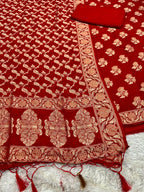 Banarasi Jacquard Zari Georgette Suit Dress – 3 Pc Set MSS22