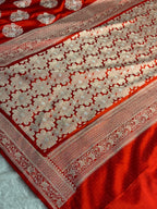 Elegant Mashru Kataan Silk Saree with Meenakari Buta Weaving & Rich Zari Pallu | MKS702
