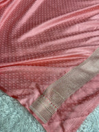 Peach Mashru Kataan Silk Saree with Ikkat Meenakari Design & Rich Zari Pallu | MKS814