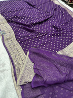 Banarsi Pure Natural Georgette Traditional Patti Buti  Design VSG05