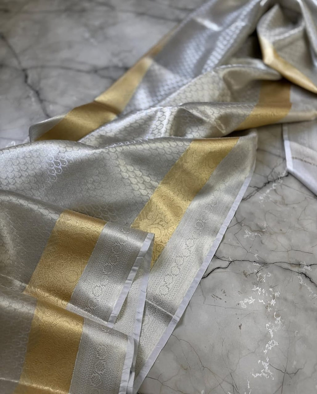Silver Tissue Silk Saree TS111