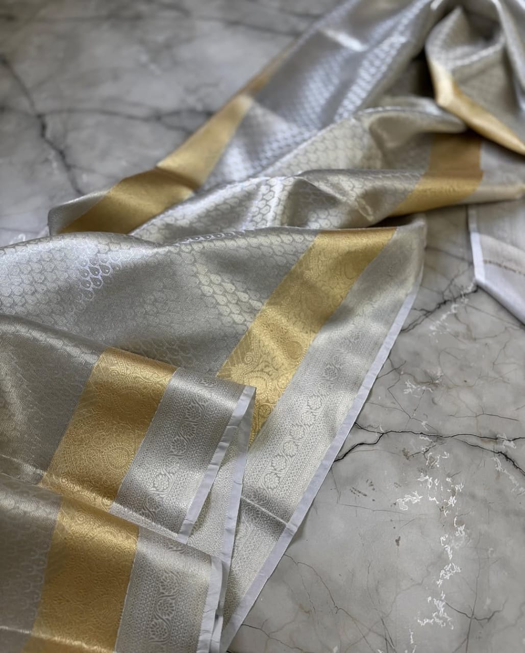 Silver Tissue Silk Saree TS111